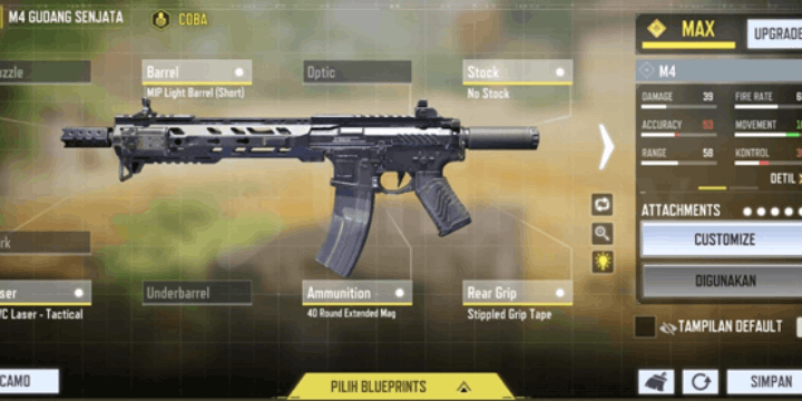 Rekomendasi Build Gunsmith M4 untuk Mode Ranked