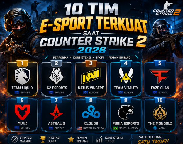 10 Tim E-Sport Terkuat
